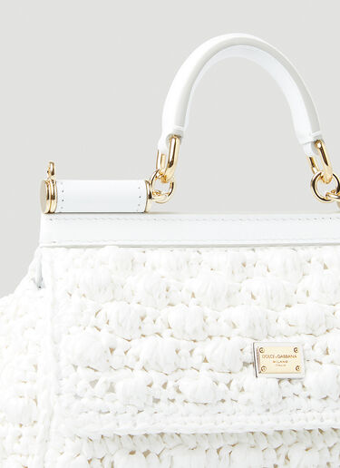 Dolce & Gabbana Small Crochet Sicily Handbag White dol0247106