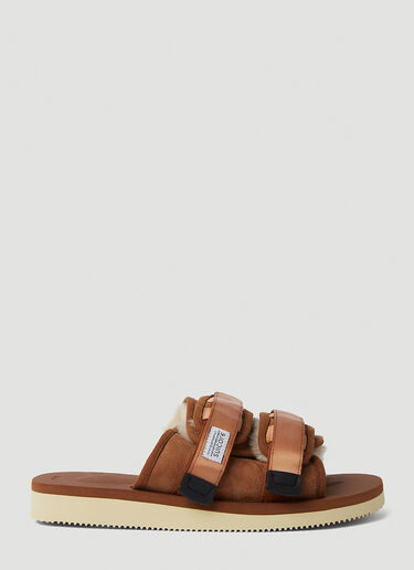 Suicoke Moto-Mab Shearling Sandals Brown sui0350002