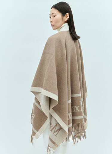 Max Mara Wool Cloak With Fringes Brown max0255036