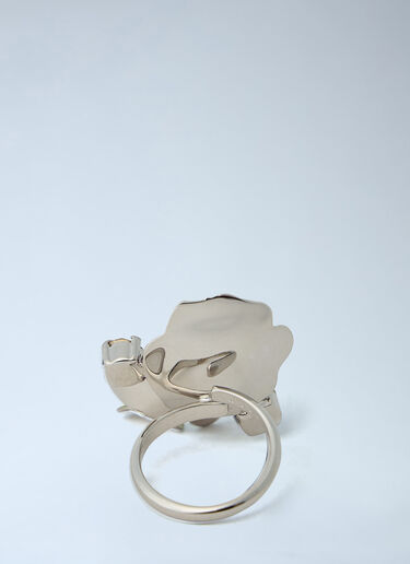 Marni Metal Flower Ring Green mni0263024