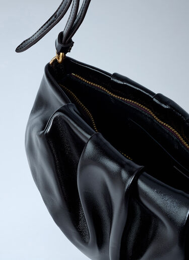 Pleated Leather Shoulder Bag Dries Van Noten Pleated Leather Shoulder Bag Black dvn0262034