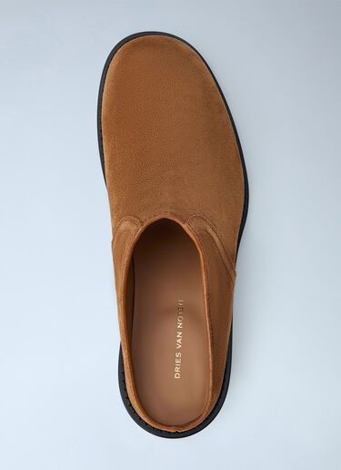 LN-CC® - Dries Van Noten: Suede Slip-On Mules - Brown Dries Van Noten Suede Slip-On Mules Brown dvn0165032