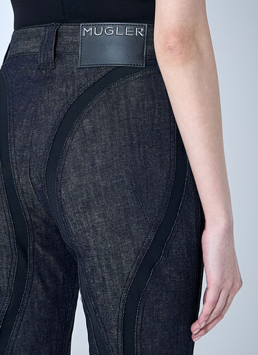 Mugler Capri Denim Cropped Pants Blue mug0259012