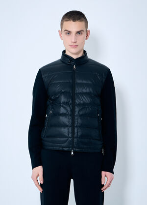 Moncler Quilted-And-Knit Cardigan Black mon0160004