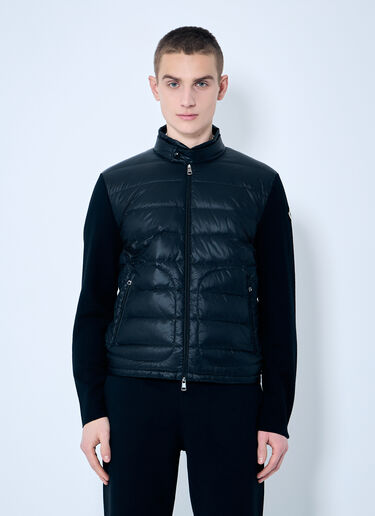Moncler Quilted-And-Knit Cardigan Black mon0159013