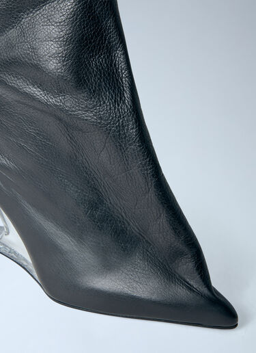 LN-CC® - Rick Owens: Strutter Taco 8 Heeled Boots - Black Rick Owens Strutter Taco 8 Heeled Boots Black ric0266014