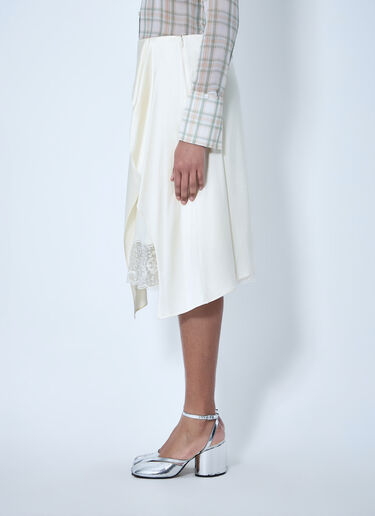 Acne Studios Asymmetric Lace-Trim Skirt White acn0264034