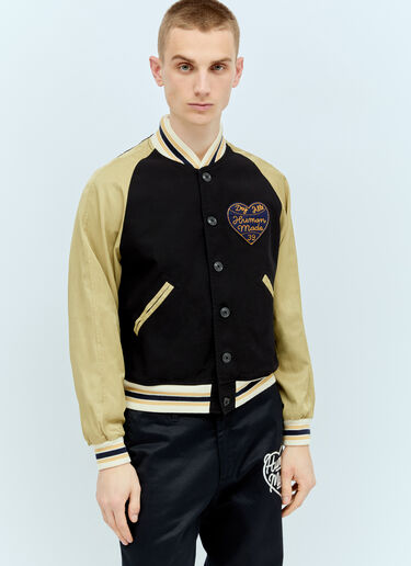 Human Made Logo Patch Baseball Jacket Black hmd0156002