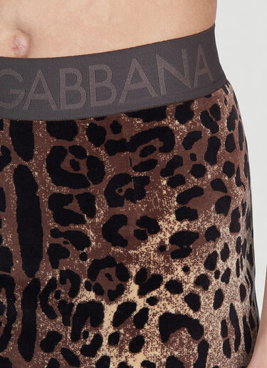 Dolce & Gabbana Leopard Print Midi Skirt Brown dol0254002