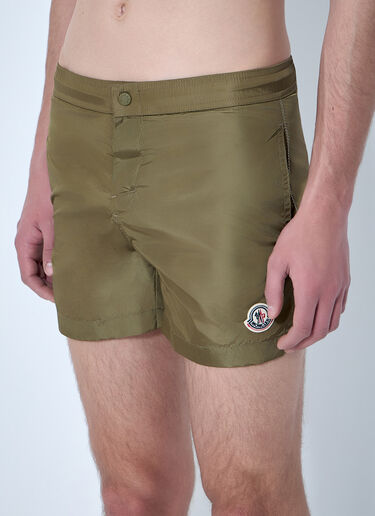 Moncler Elastic Waist Swim Shorts Khaki mon0164011