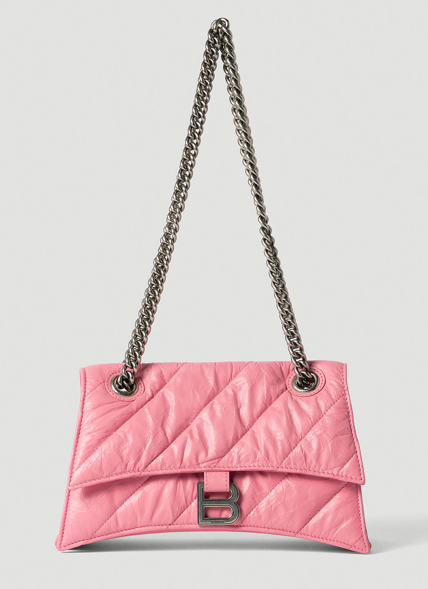 Shop Balenciaga Crush Chain Shoulder Bag In Pink