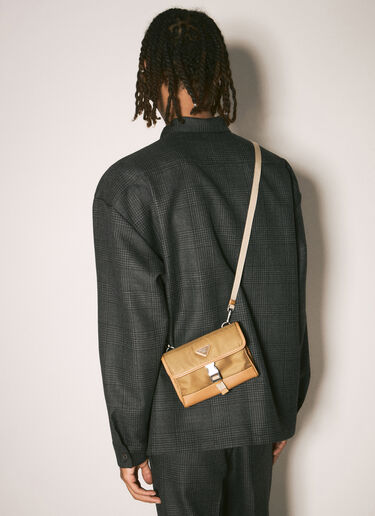 Prada Re-Nylon & 가죽 숄더백 브라운 pra0158026