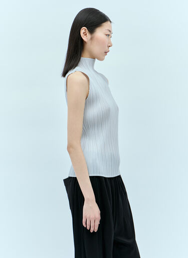 Pleats Please Issey Miyake 하이넥 플리츠 탑 그레이 plp0254008