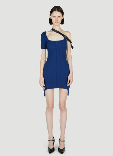 Courrèges 스트랩 리브드 드레스 블루 cou0252026