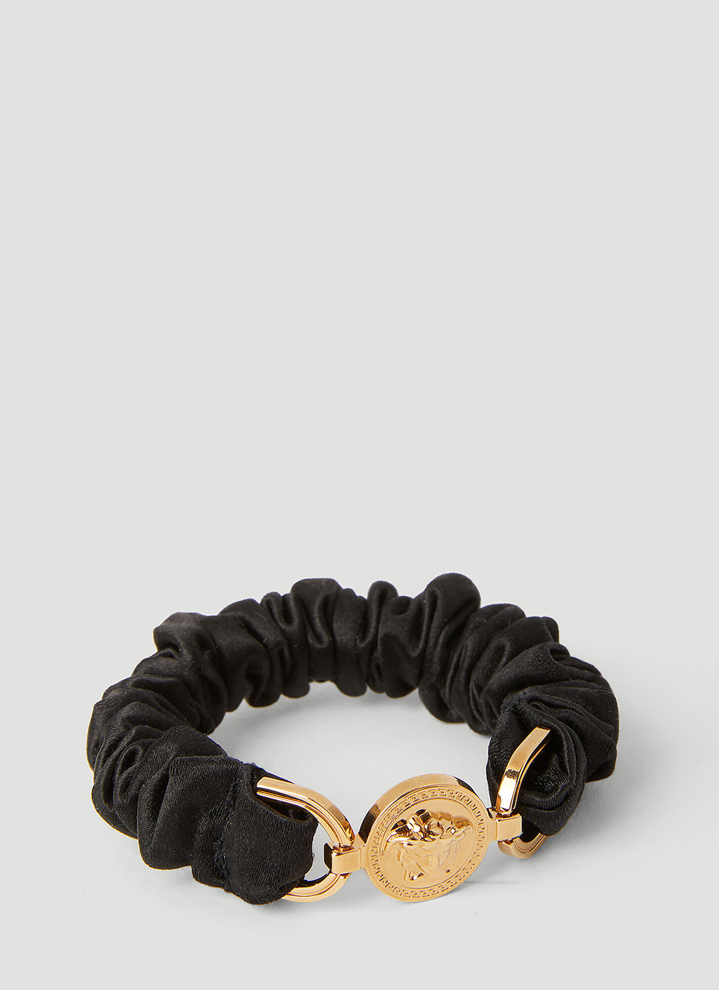 Shop Versace Medusa Head Scrunchie In Black