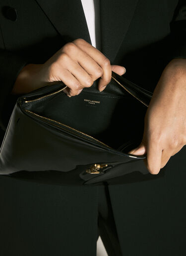 Saint Laurent Large Patent Pouch Black sla0258033