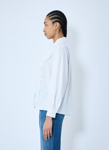 Chloé Embroidered Lavallière Shirt White chl0259007
