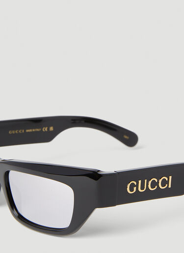 LN-CC® - Gucci: 矩形太阳镜 - 黑 Gucci 矩形太阳镜 黑 guc0152268