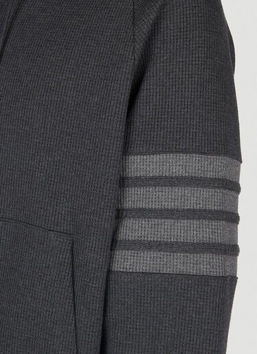 Thom Browne Raglan Sleeve Zip Up Hooded Sweatshirt Dark Grey thb0151004