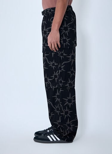 Brain Dead Printed Wide-Leg Trousers Black bra0162008
