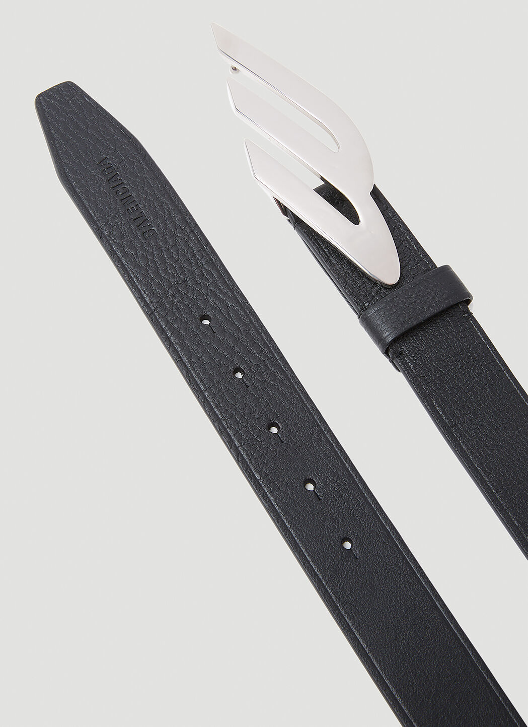 Balenciaga Mens 3B Belt Black in Calfskin with Silver-tone - US