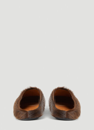 Marni Fussbett Sabot Hairy Mules Brown mni0153013