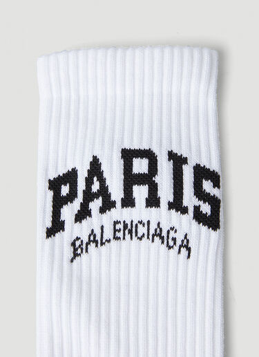 Balenciaga パリ ロゴリブソックス ホワイト bal0148032