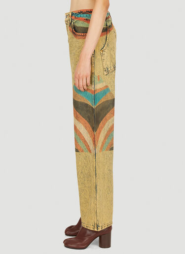 Eckhaus Latta Striped Jeans Yellow eck0249004