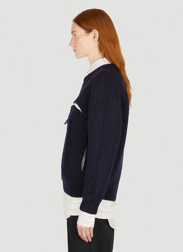 Layered Cut Out Sweater Maison Margiela Layered Cut Out Sweater Blue mla0250039