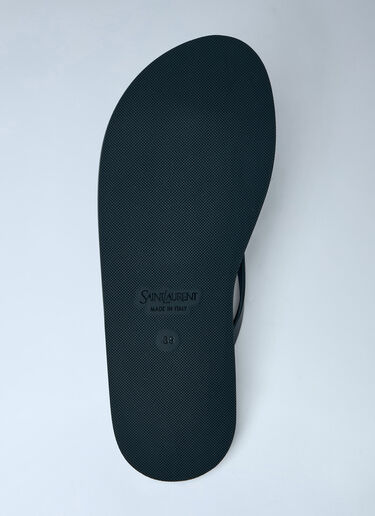 Saint Laurent Pool Leather Thong Sandals Black sla0264028