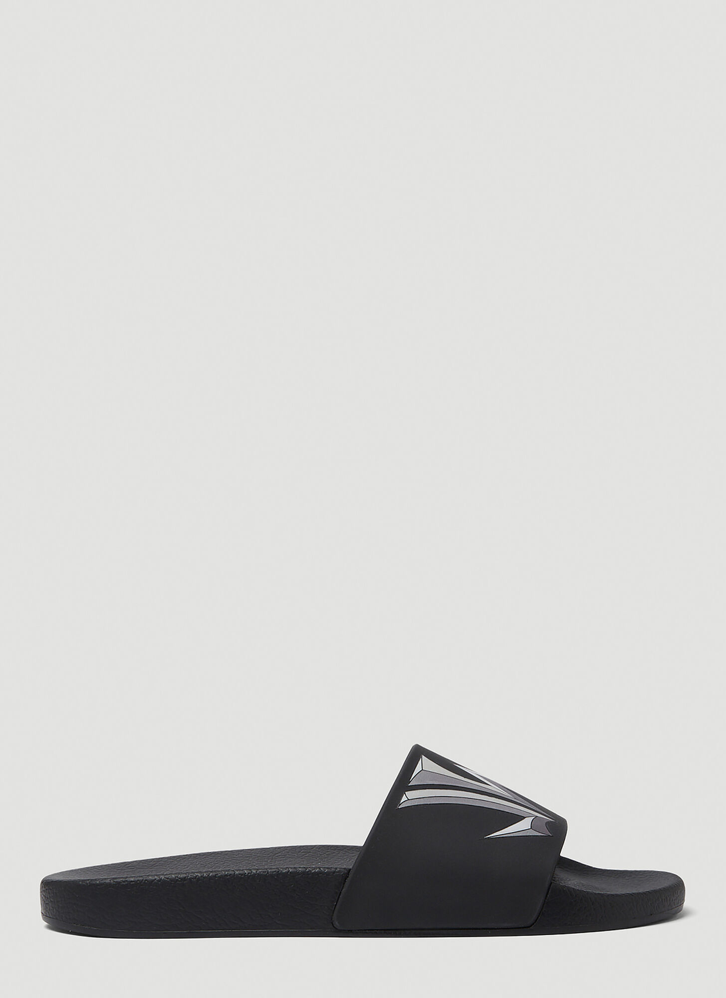 Jw Anderson Logo-print Leather Slides In Black