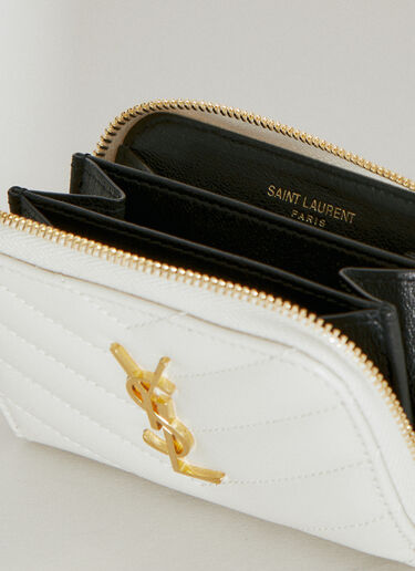 Cassandre 菱格纹零钱包 Saint Laurent Cassandre 菱格纹零钱包 乳白色 sla0253138