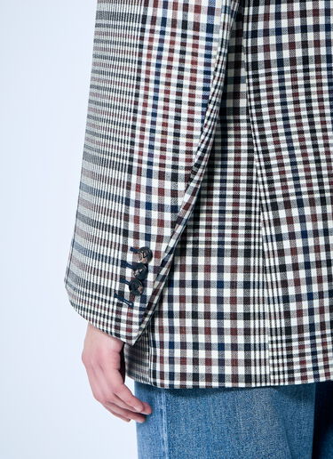 Bottega Veneta Structured Check-Cotton Blazer Brown bov0259009