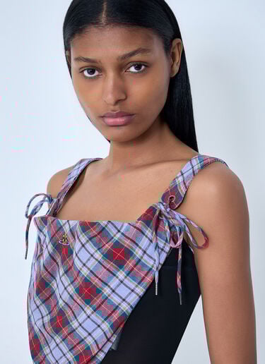 Vivienne Westwood Plaid Patterned Corset Top Red vvw0263006