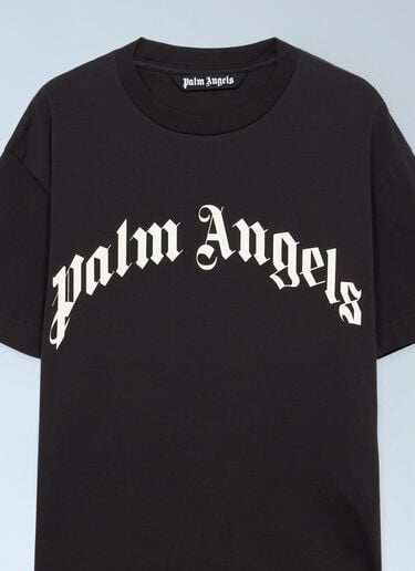 Curved Logo Reg T-Shirt Palm Angels Curved Logo Reg T-Shirt Black pma0162003