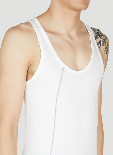 LN-CC® - Sulvam: Long Tank Top - White Sulvam Long Tank Top White sul0152008