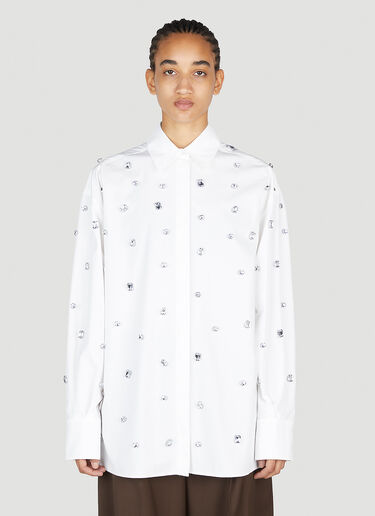 Sportmax ノルディカ クリスタル装飾シャツ ホワイト spx0253013