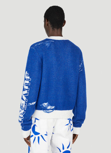 Escudo Distressed Sweater Liberal Youth Ministry Escudo Distressed Sweater Blue lym0152007
