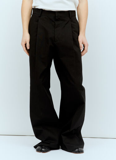Jil Sander 斜纹长裤  黑色 jil0156004