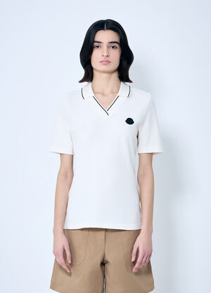 Moncler Logo Patch Polo Shirt White mon0259027