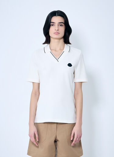 Moncler Logo Patch Polo Shirt White mon0259027