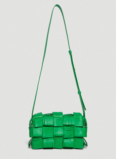 Bottega Veneta Cassette Fringe Intrecciato Small Shoulder Bag Green bov0246023