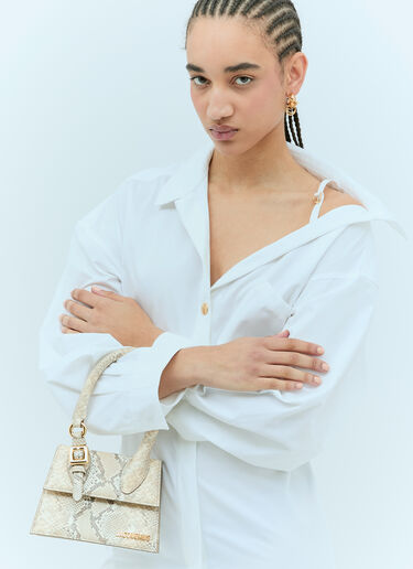 Jacquemus Le Chiquito Moyen Bouclé Handbag Beige jac0256087