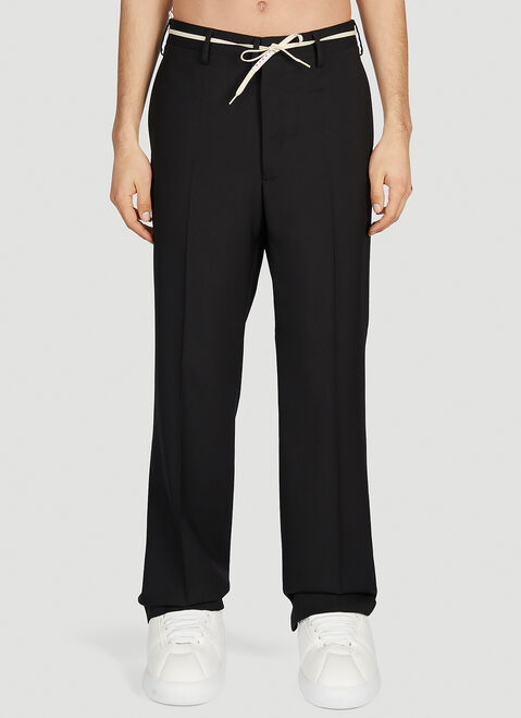 Marni シューレース・ベルトウールパンツ ブラック mni0154010