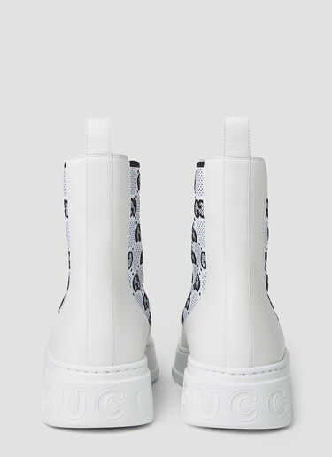 Gucci GG Jersey Chelsea Boots White guc0251088