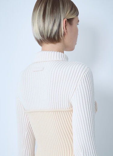 Jean Paul Gaultier Ribbed Wool Sweater White jpg0261011