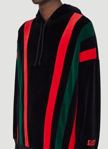Velvet Hooded Sweatshirt Gucci Velvet Hooded Sweatshirt Black guc0139022