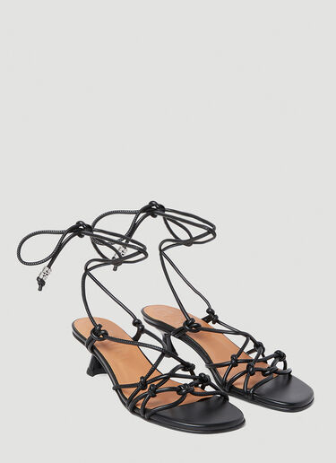 GANNI Knots Kitten Heel Sandals Black gan0253030