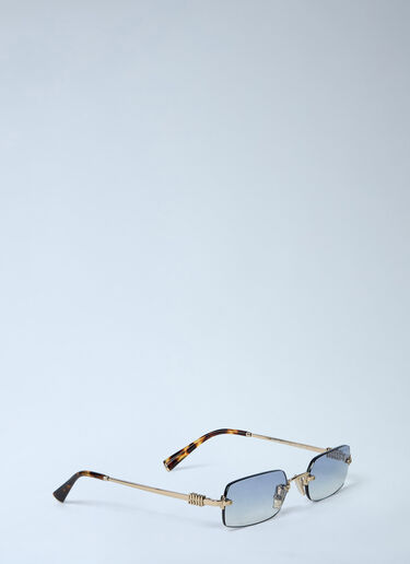 Miu Miu Logo Motif Sunglasses Gold lmu0262011