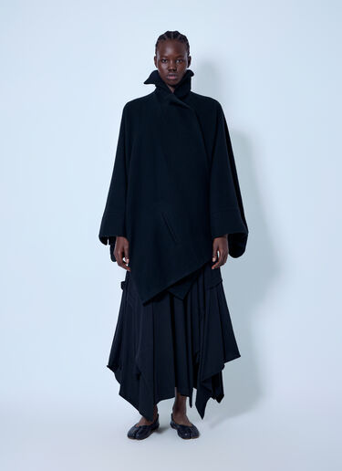 LN-CC® - Yohji Yamamoto: Draped Skirt A - Black Yohji Yamamoto Draped Skirt A Black yoy0263022